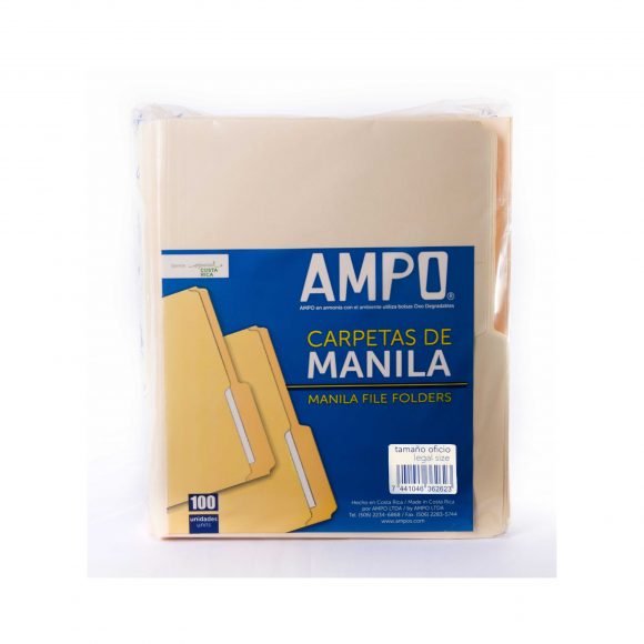 Carpeta Manila Bolsa Paquete 100 Unidades Oficio