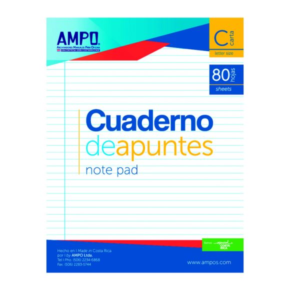 cuaderno de apuntes blanco 80 hojas