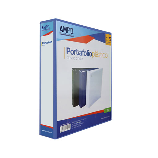 PORTAFOLIO SIN BUSTER 1.5 AZUL VINYL CON FUNDA TRANSPARENTE
