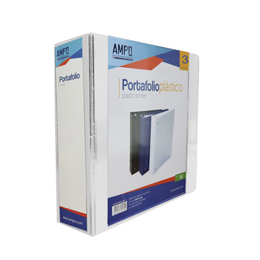 PORTAFOLIO 3 BLANCO VINYL CON FUNDA TRANSPARENTE