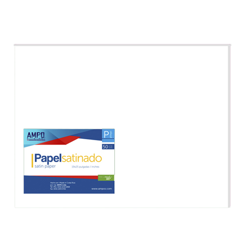 PAPEL SATINADO BLANCO PLIEGO 50U AMPO