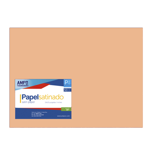 PAPEL SATINADO CREMA PLIEGO 50U AMPO