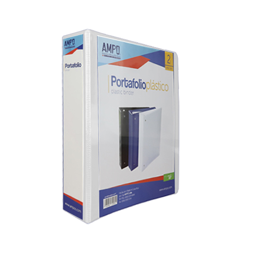 PORTAFOLIO SIN BUSTER 2 BLANCO VINYL CON FUNDA TRANSPARENTE